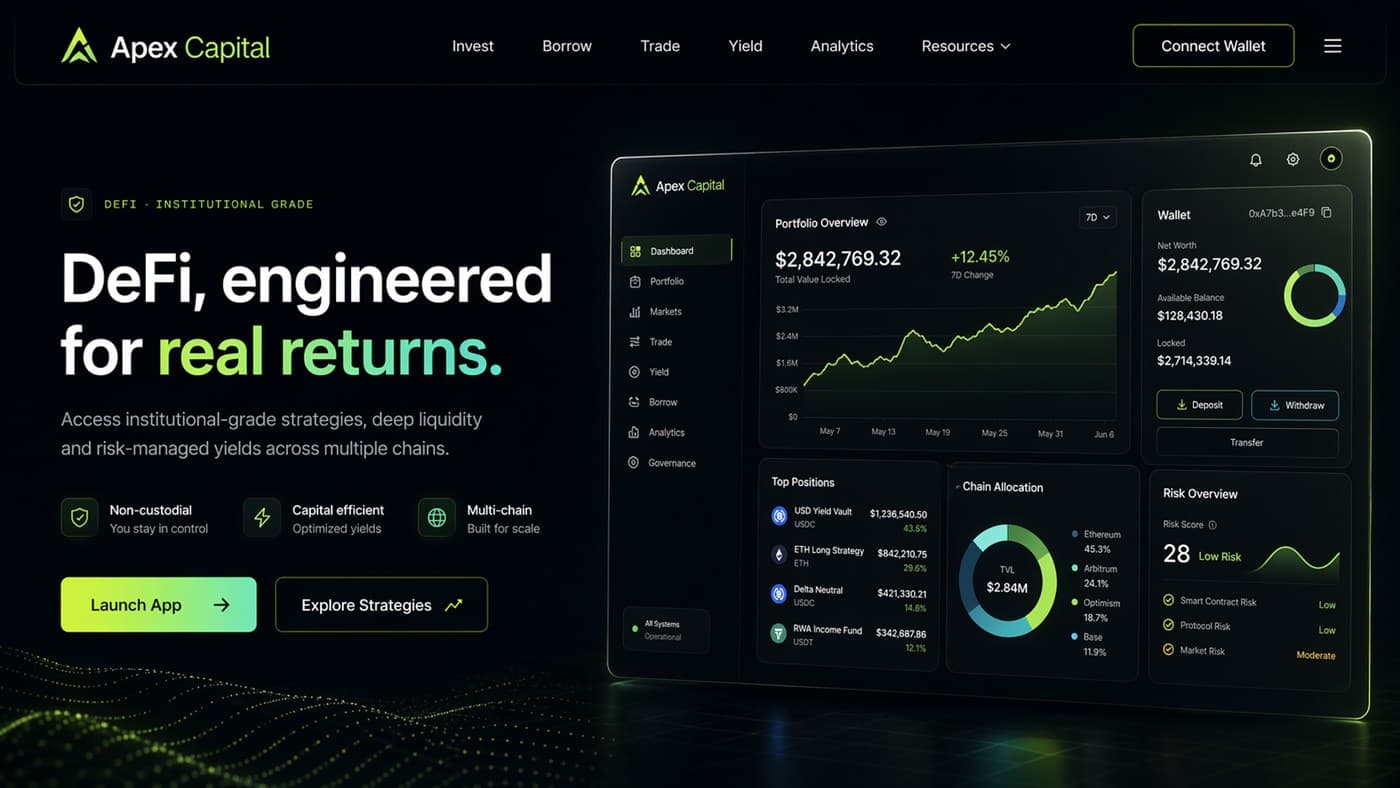 Aperçu du projet Apex Capital — Fintech · DeFi